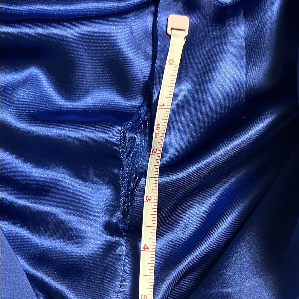 Elegant Blue Satin Blazer - Picture 6 of 6